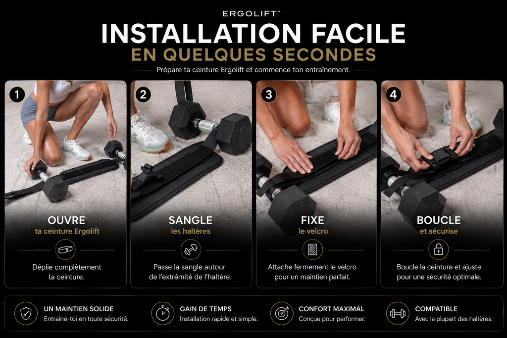 Ceinture lestée Hip Thrust - fessiers ciblés à la maison