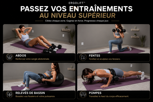 Ceinture lestée Hip Thrust - fessiers ciblés à la maison